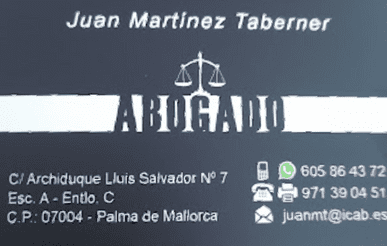Abogado Juan Martínez Taberner tarjeta